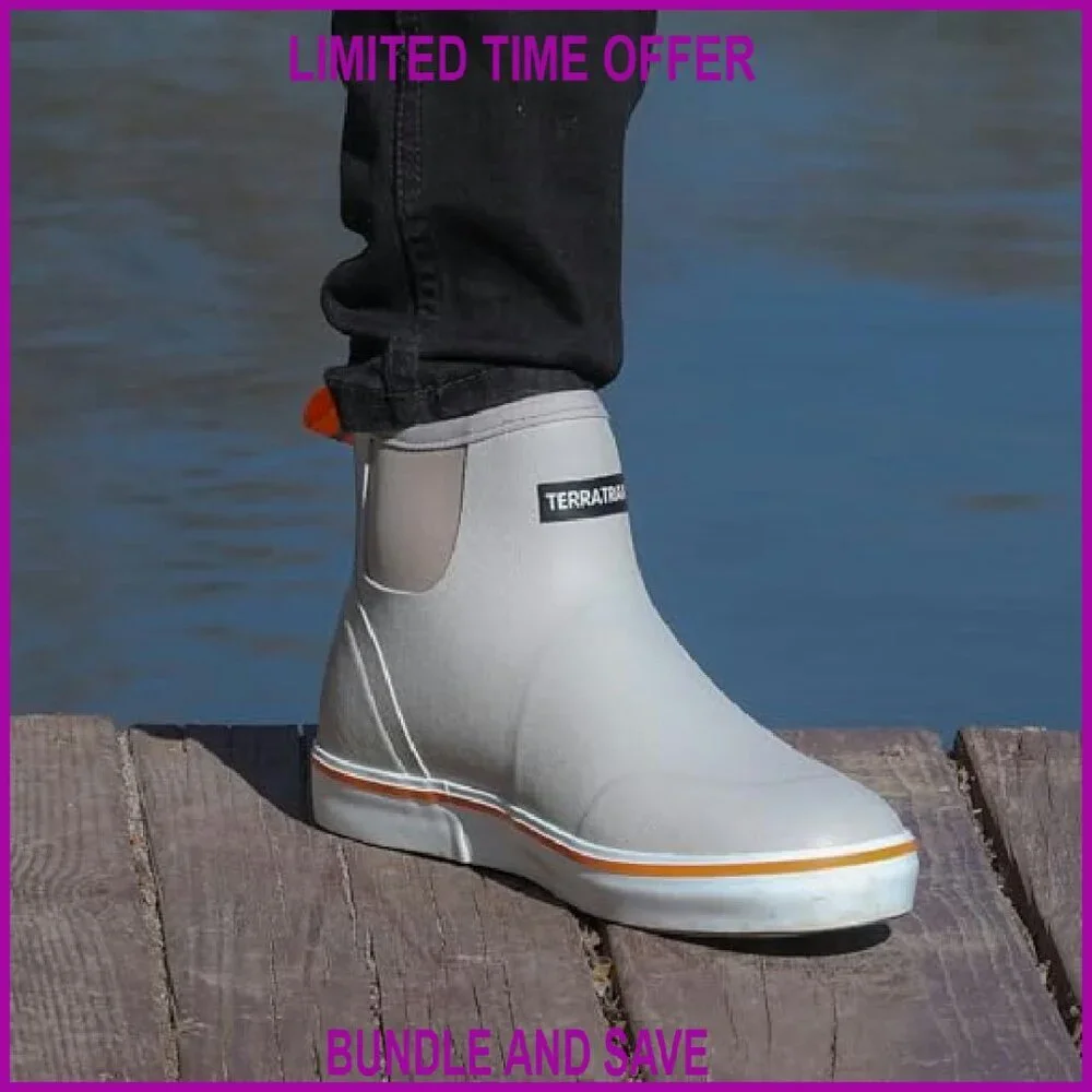 Men's Waterproof Deck Boots Anti-Slip Rubber Fishing Sailing Memory Foam